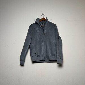 Italia Bomber Jacket Zip Sweater Men M Grey Jacket Sportswear Indie Minimal